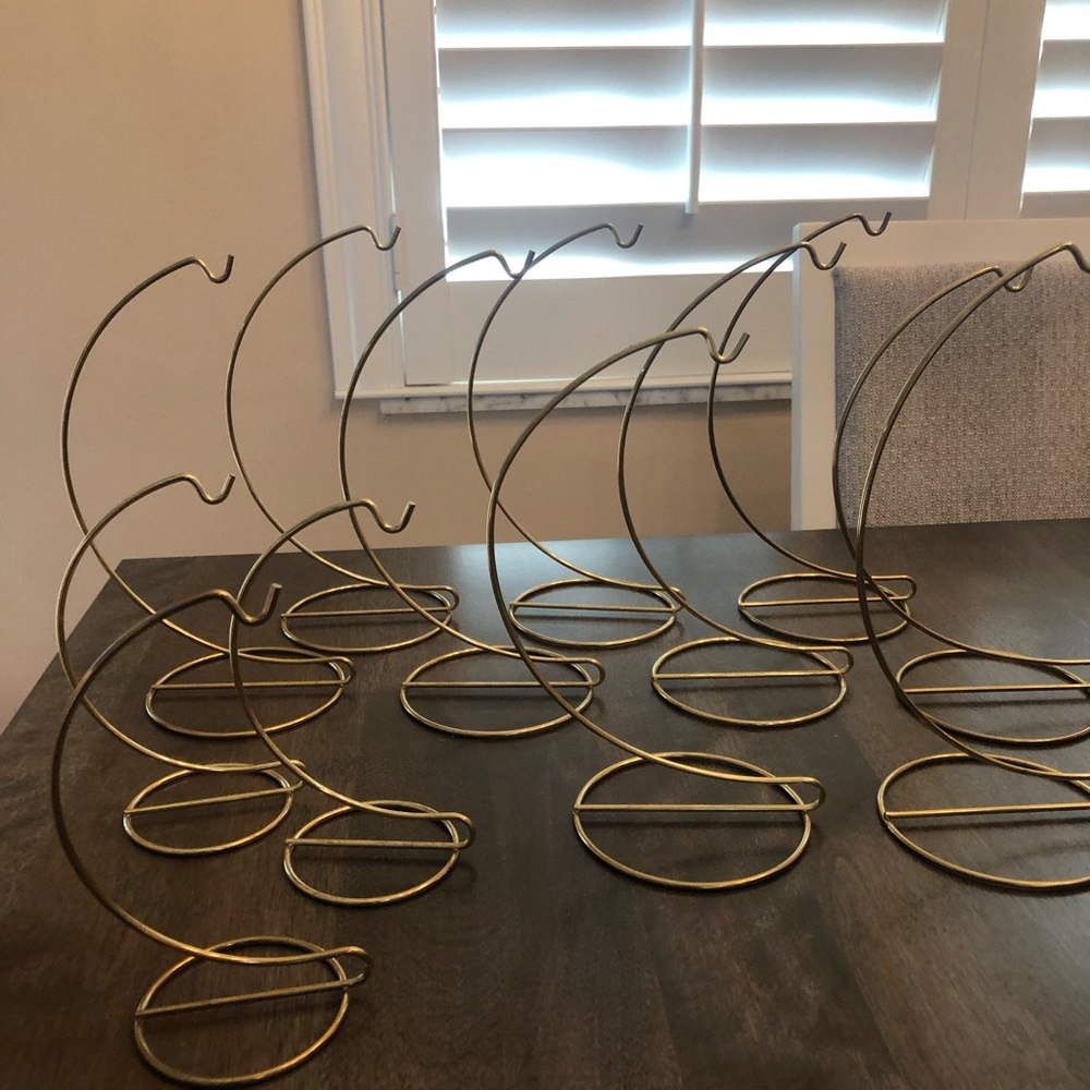 Gold Metal Ornament Display Stands SET OF 3